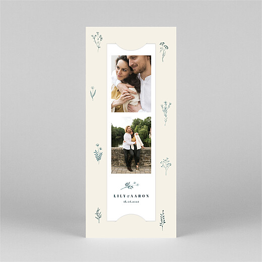 Wedding Invitations Floral Minimalist (Bookmark) Beige - View 2 Wedding Invitations Floral Minimalist (Bookmark) Beige - View 2