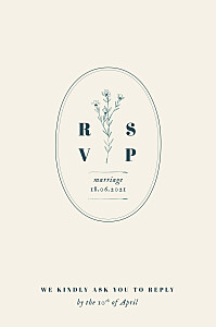 Floral minimalist (portrait) beige rsvp cards Floral minimalist (portrait) beige rsvp cards