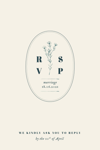 RSVP Cards Floral Minimalist (Portrait) Beige - Front RSVP Cards Floral Minimalist (Portrait) Beige - Front