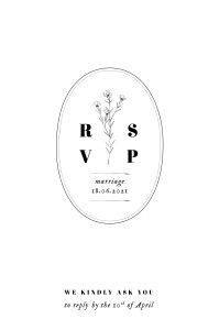RSVP Cards Floral Minimalist (Portrait) White