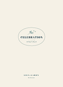 Floral minimalist beige wedding order of service booklets Floral minimalist beige wedding order of service booklets
