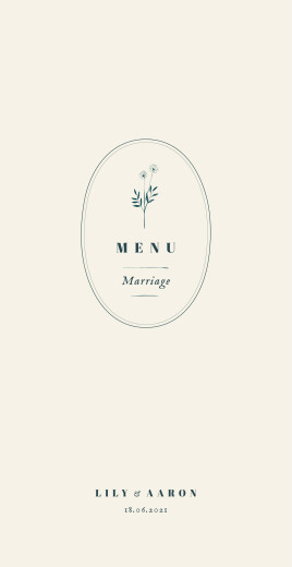 Wedding Menus Floral Minimalist Beige - Front Wedding Menus Floral Minimalist Beige - Front