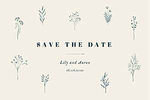 Floral minimalist beige unique save the date cards Floral minimalist beige unique save the date cards
