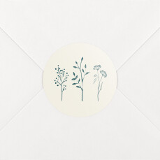 Wedding Envelope Stickers Floral Minimalist Beige