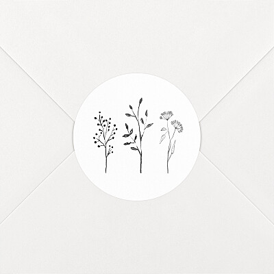 Floral minimalist white white wedding stickers Floral minimalist white white wedding stickers
