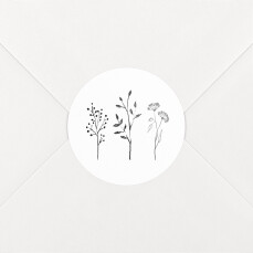 Wedding Envelope Stickers Floral Minimalist White