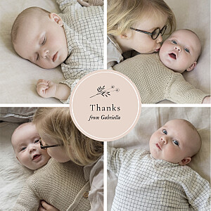 Floral minimalist (medallion) pink pink baby thank you cards Floral minimalist (medallion) pink pink baby thank you cards