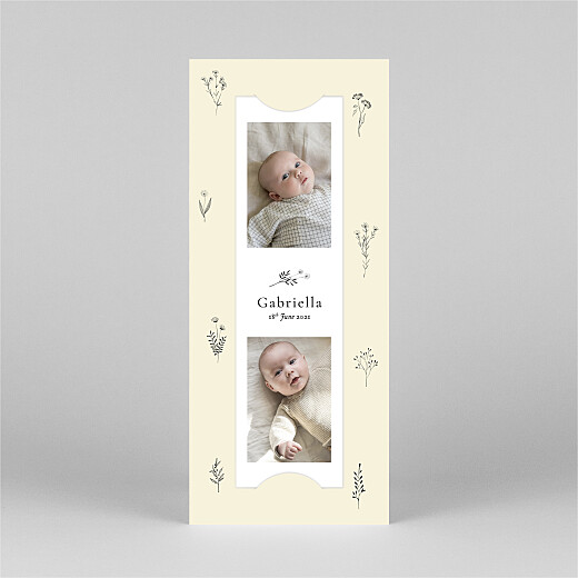 Baby Thank You Cards Floral minimalist (bookmark) beige - View 2 Baby Thank You Cards Floral minimalist (bookmark) beige - View 2