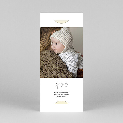 Baby Thank You Cards Floral minimalist (bookmark) beige - View 4 Baby Thank You Cards Floral minimalist (bookmark) beige - View 4