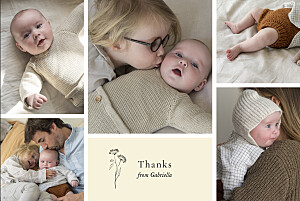 Floral minimalist (6 photos) beige girls baby thank you cards Floral minimalist (6 photos) beige girls baby thank you cards