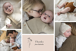 Floral minimalist (6 photos) pink pink baby thank you cards Floral minimalist (6 photos) pink pink baby thank you cards