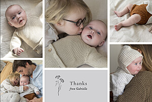 Floral minimalist (6 photos) grey white baby thank you cards Floral minimalist (6 photos) grey white baby thank you cards