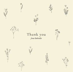 Baby Thank You Cards Floral Minimalist Beige