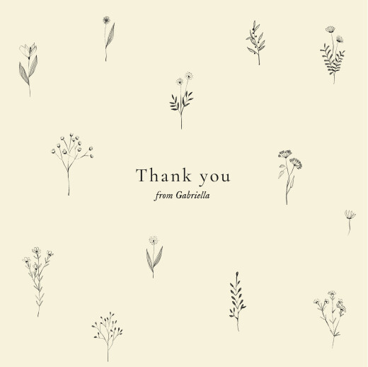Baby Thank You Cards Floral minimalist beige Baby Thank You Cards Floral minimalist beige