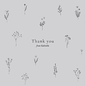 Floral minimalist grey grey baby thank you cards Floral minimalist grey grey baby thank you cards