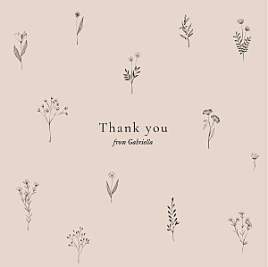 Floral minimalist pink pink baby thank you cards Floral minimalist pink pink baby thank you cards