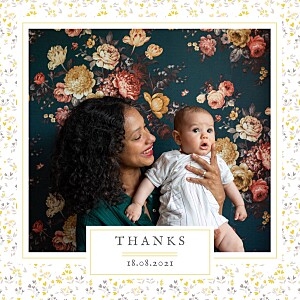 Liberty hearts 4 pages (foil) yellow foil baby thank you cards Liberty hearts 4 pages (foil) yellow foil baby thank you cards