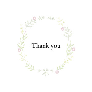 Baby Thank You Cards Rustic Floral (Foil) Pink