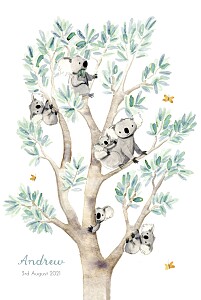 Koala family of 6 white photo baby announcements Koala family of 6 white photo baby announcements
