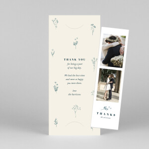 Wedding Thank You Cards Floral Minimalist (Bookmark) Beige