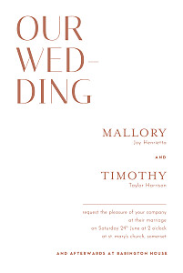 The big day (small) red orange wedding invitations The big day (small) red orange wedding invitations