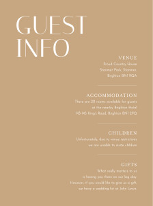 Guest Information Cards The Big Day Blue