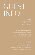 Guest Information Cards The Big Day (small) Blue
