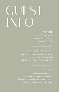 The big day (small) red green guest information cards The big day (small) red green guest information cards