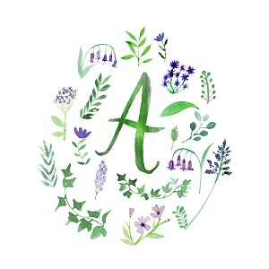 Floral alphabet white girls baby announcements Floral alphabet white girls baby announcements