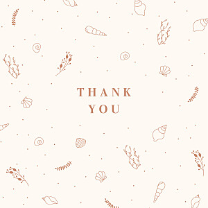 Elegant sea shells rust orange baby thank you cards Elegant sea shells rust orange baby thank you cards