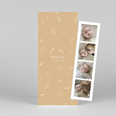 Elegant sea shells (bookmark) sand beige baby thank you cards Elegant sea shells (bookmark) sand beige baby thank you cards