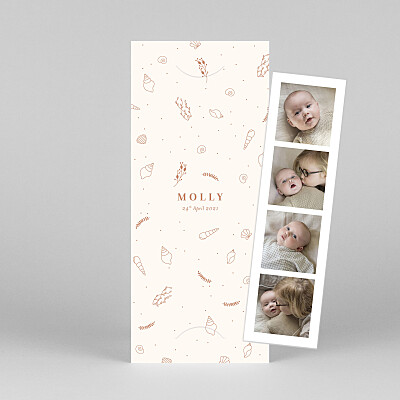 Elegant sea shells (bookmark) red orange baby thank you cards Elegant sea shells (bookmark) red orange baby thank you cards