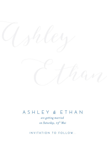 Save The Date Cards Calligraphy blue Save The Date Cards Calligraphy blue