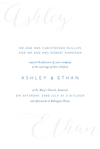 Wedding Invitations Calligraphy (small) blue Wedding Invitations Calligraphy (small) blue