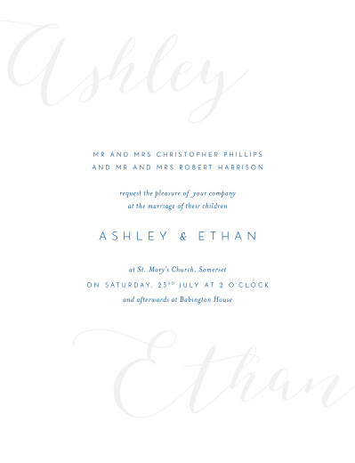 Wedding Invitations Calligraphy blue Wedding Invitations Calligraphy blue
