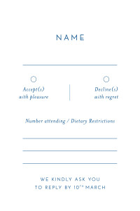 RSVP Cards Calligraphy (Small) Blue