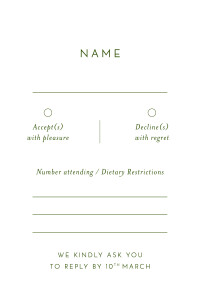 RSVP Cards Calligraphy (Small) Green