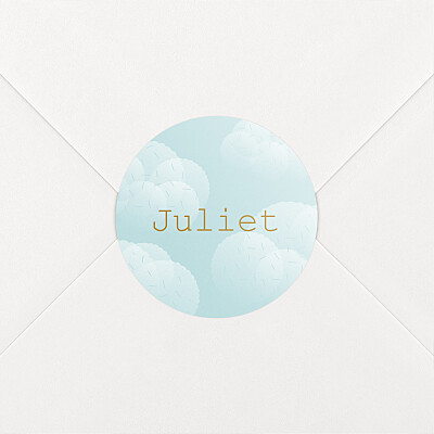 Mist blue christening stickers Mist blue christening stickers
