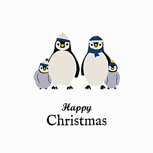 Penguins white christmas cards Penguins white christmas cards