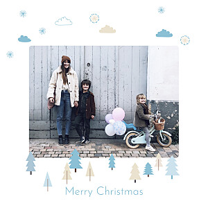 Winter forest blue christmas cards Winter forest blue christmas cards