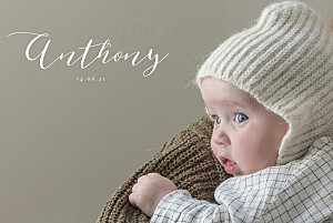 Calligraphy (4 pages) white white baby announcements Calligraphy (4 pages) white white baby announcements