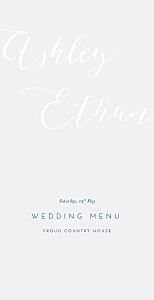 Calligraphy blue wedding menus Calligraphy blue wedding menus