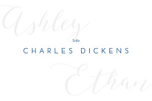 Calligraphy blue wedding table numbers Calligraphy blue wedding table numbers
