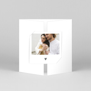 Wedding Invitations Elegant heart (gatefold) white Wedding Invitations Elegant heart (gatefold) white