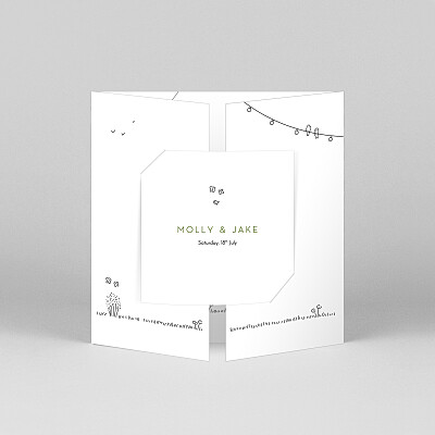 Bohemian promise (gatefold) white photo wedding invitations Bohemian promise (gatefold) white photo wedding invitations