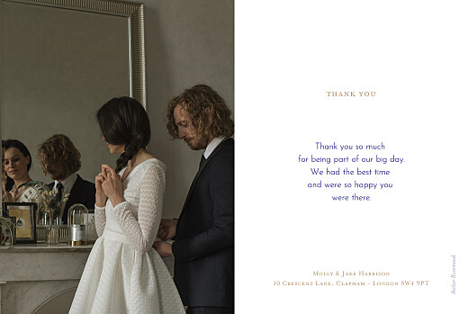 Wedding Thank You Cards Love Code Blue - Back