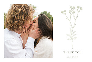 Hearts aflutter (landscape) green wedding thank you cards Hearts aflutter (landscape) green wedding thank you cards
