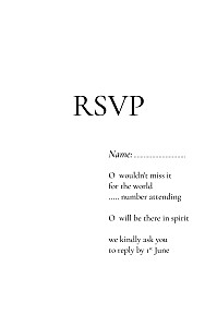 Today & always portrait white rsvp cards Today & always portrait white rsvp cards