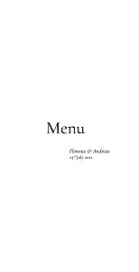 Today & always white wedding menus Today & always white wedding menus