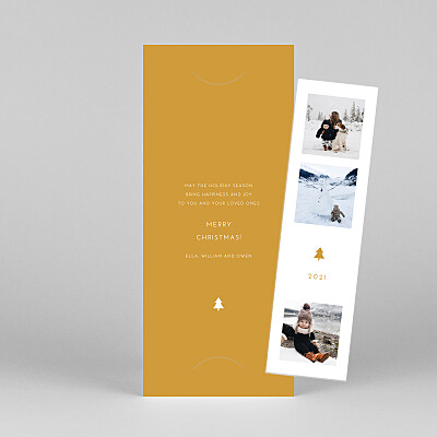 Elegant sapling (bookmark) yellow orange christmas cards Elegant sapling (bookmark) yellow orange christmas cards